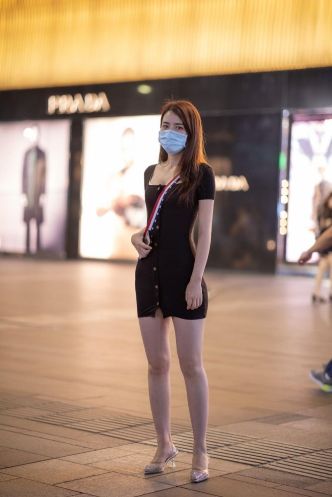 逛商场的黑色包臀裙美丽女孩【385P】00050-达塔图库